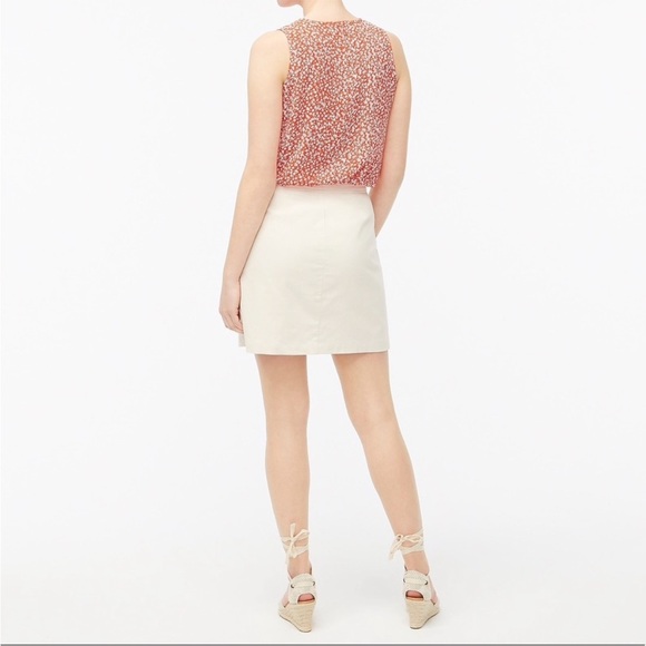 J. Crew Cream Ecru‎ Linen Blend Button-Through A-Line Skirt - Picture 3 of 9